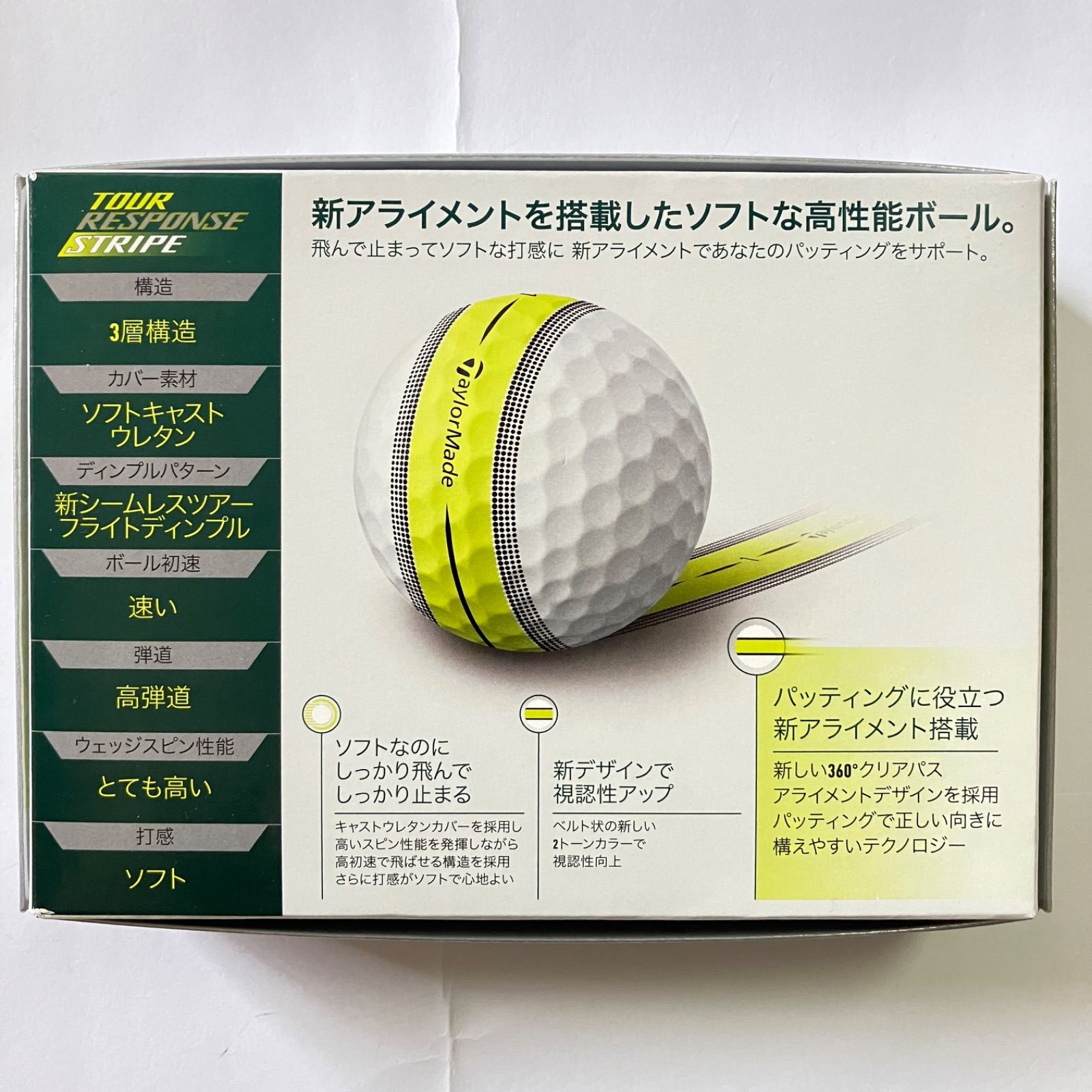 新品■ツアーレスポンスソフト ストライプ 新品 ゴルフボール テーラーメイド