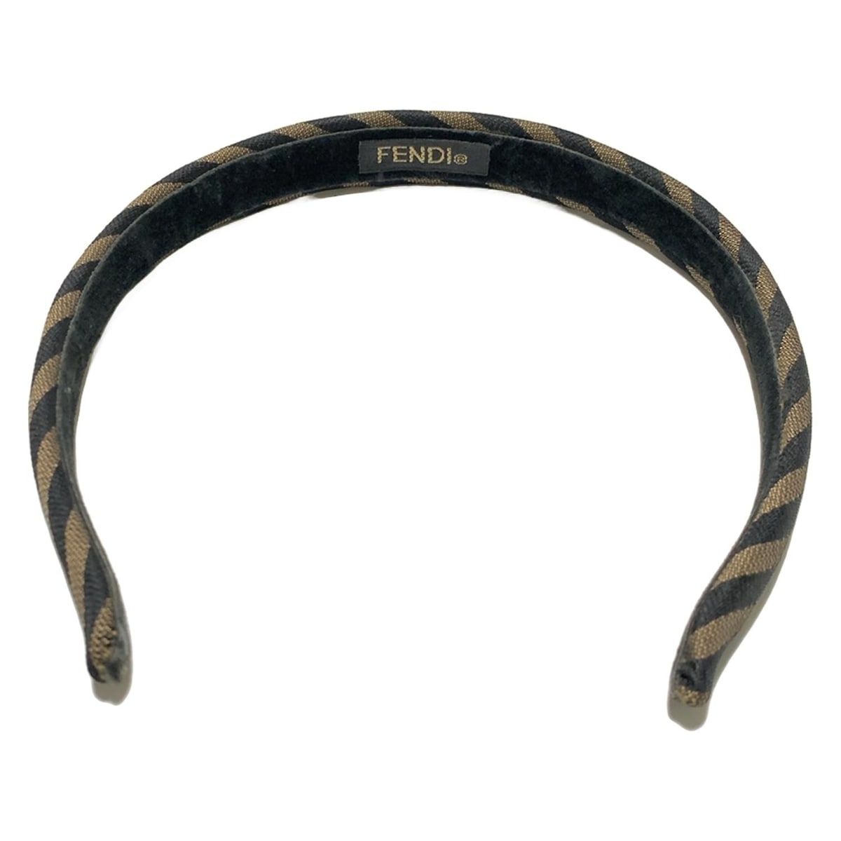 FENDI フェンディ レジメンタルストライプ ブラウン ブラック カチューシャ FENDI(フェンディ) カチューシャ - 黒×ブラウン ストライプ