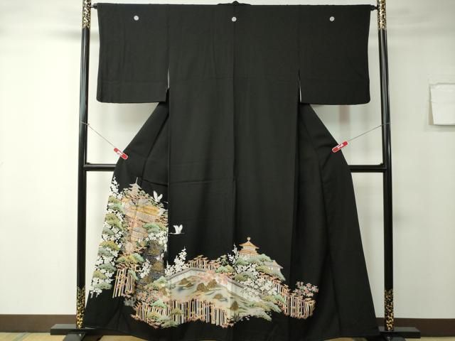 着用可能！美品４点まとめ売り 裄66㌢位 作家物2点 色留袖1点 関芳 洛中洛外図 黒留袖 No.CA-0574-Mサイズのレンタル｜きもの