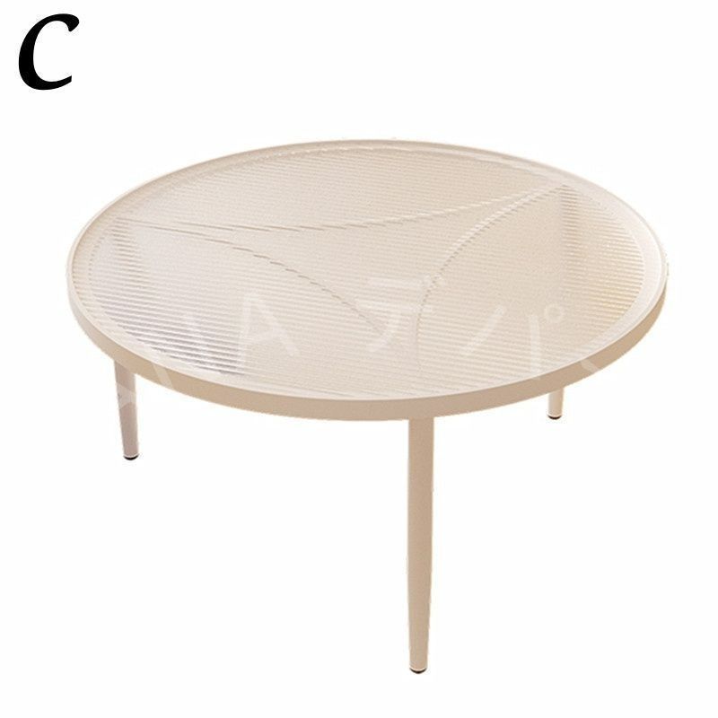 モダンでスタイリッシュな強化ガラスサイドテーブル ブラウン　棚付き コーヒーテーブル おしゃれ ガラス サイドテーブル 強化ガラス 丸