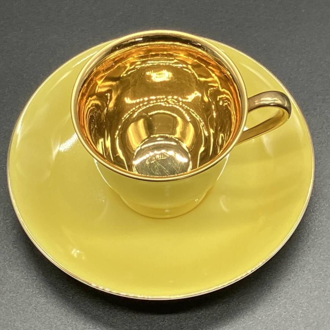 ノリタケ ゴールド キャビネッ カップ ソーサー ハーレクイン マルキ印 英国 イエロー✕ゴールド POP_25 A
