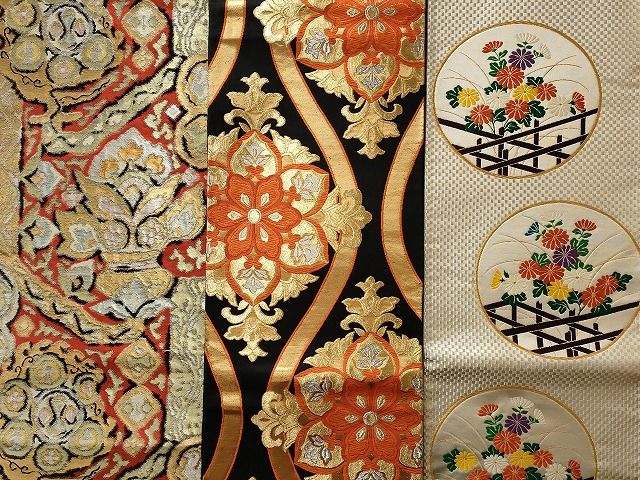 ZY-586 袋帯 西陣織 メガネ証紙付 鳳凰 華紋 花唐草 金糸 銀糸