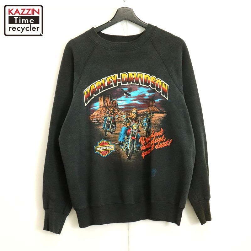 80s Harley-Davidson スウェット ラグラン 80s USA製 vintage HARLEY DAVIDSON バイカー プリント ラグラン
