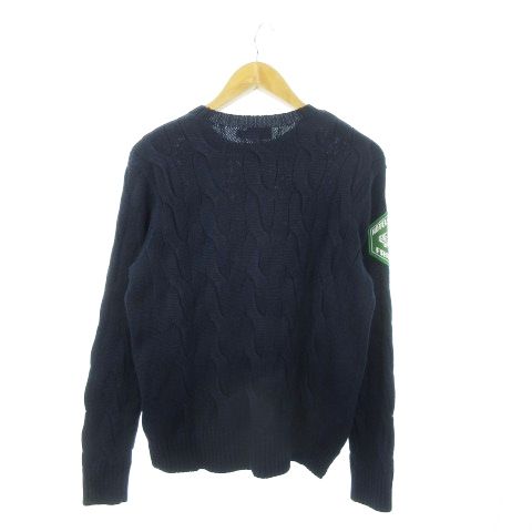 最大90％オフ／FINALセール！ ポロ ラルフローレン POLO RALPH LAUREN ケーブル ニット セーター クルーネック コットン 長袖 ワッペン 飛行機 ロゴ M 紺 ネイビー |MN24 GY18 【日本全国送料無料】