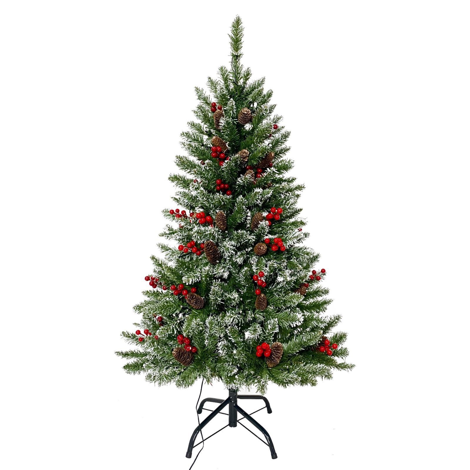 クリスマスツリー 120cm スチール脚 ピカピカライト付き 組み立て簡単