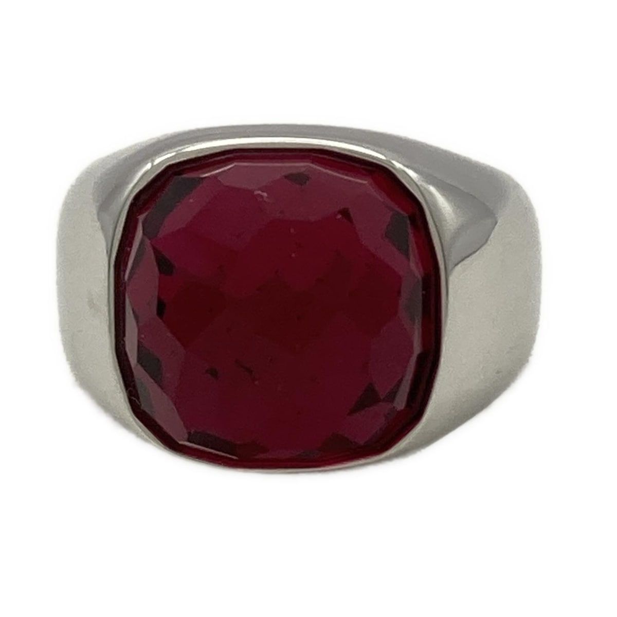 新品 SWAROVSKI 52 Vintage リング スワロフスキー 指輪 SWAROVSKI(スワロフスキー) リング 52美品 - シルバー×レッド