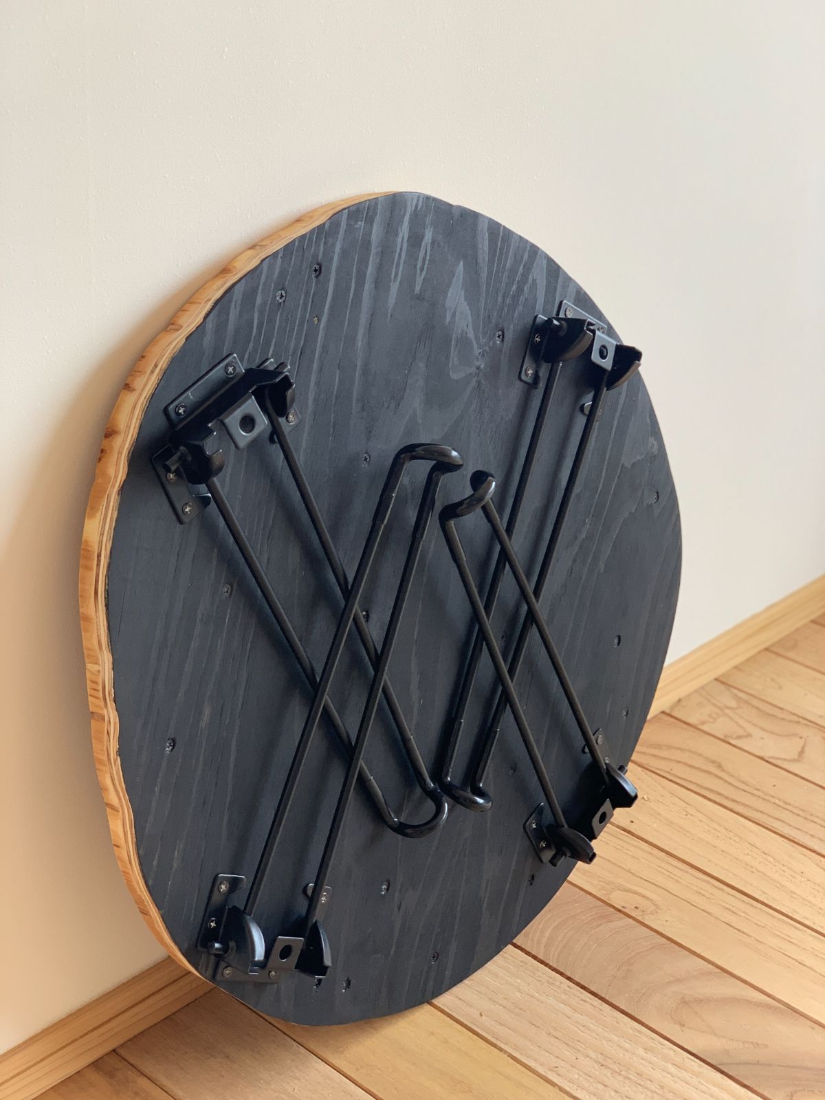 杉年輪輪切り 折り畳みテーブル 本物 ちゃぶ台 ローテーブル 丸太 [T023]