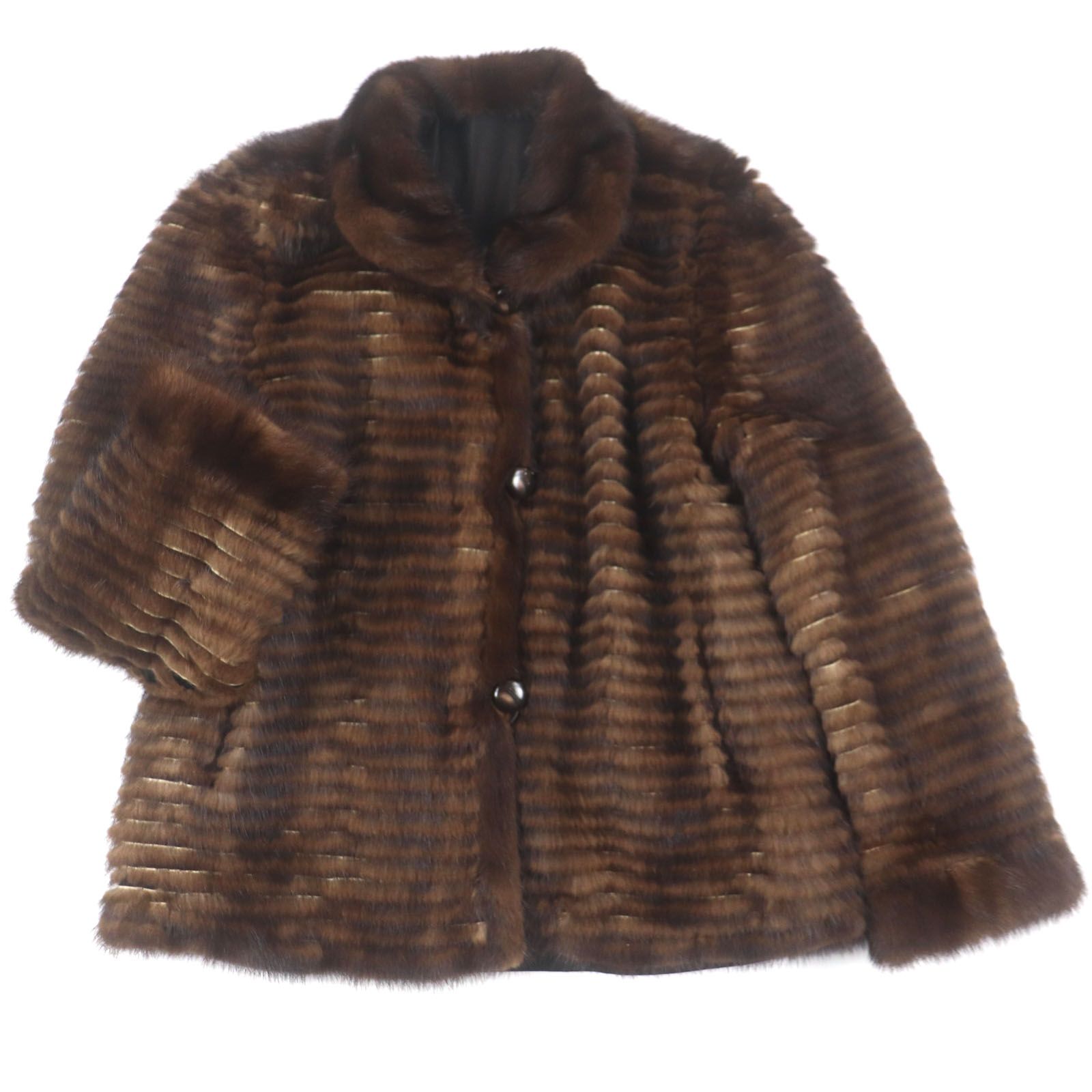 極美品▽MINK ミンク 本毛皮コート ダークブラウン 毛質艶やか・