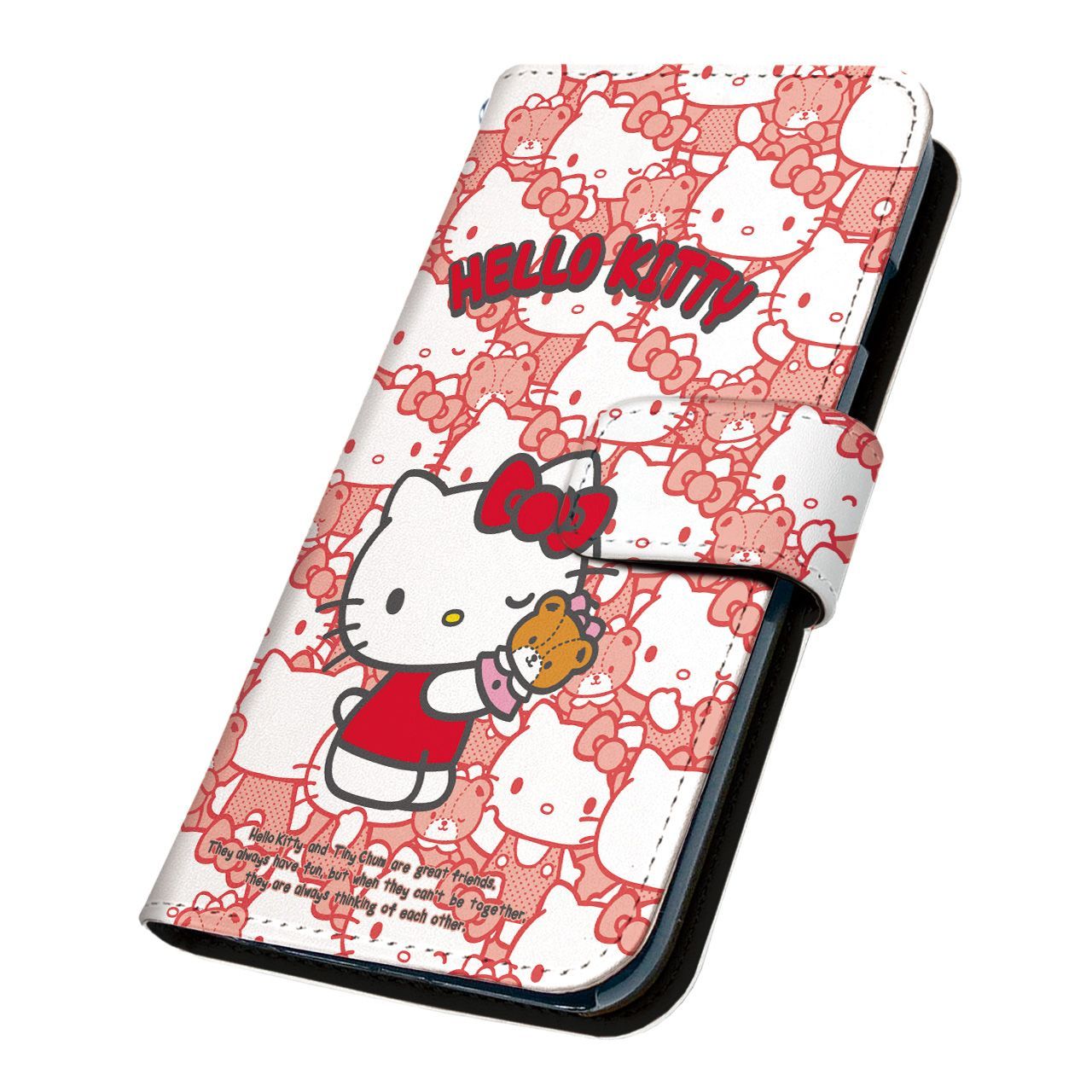 サンリオ 正規品 ハローキティ BASIO active2 SHG12 ケース 手帳型 スマホケース [デザイン:12.うしろ！/マグネットハンドあり] SANRIO キティ