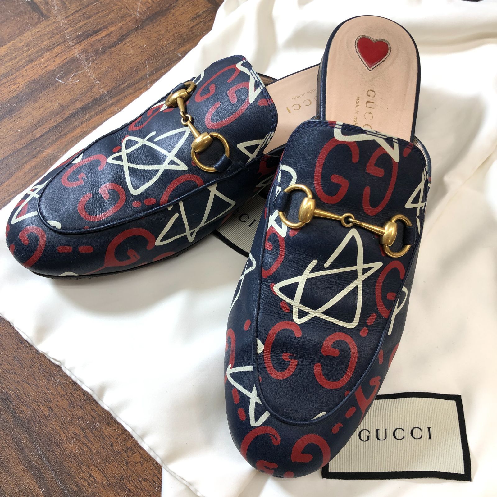 最終価格 GUCCI グッチ ゴースト レザー ホースビット サンダル サイズ