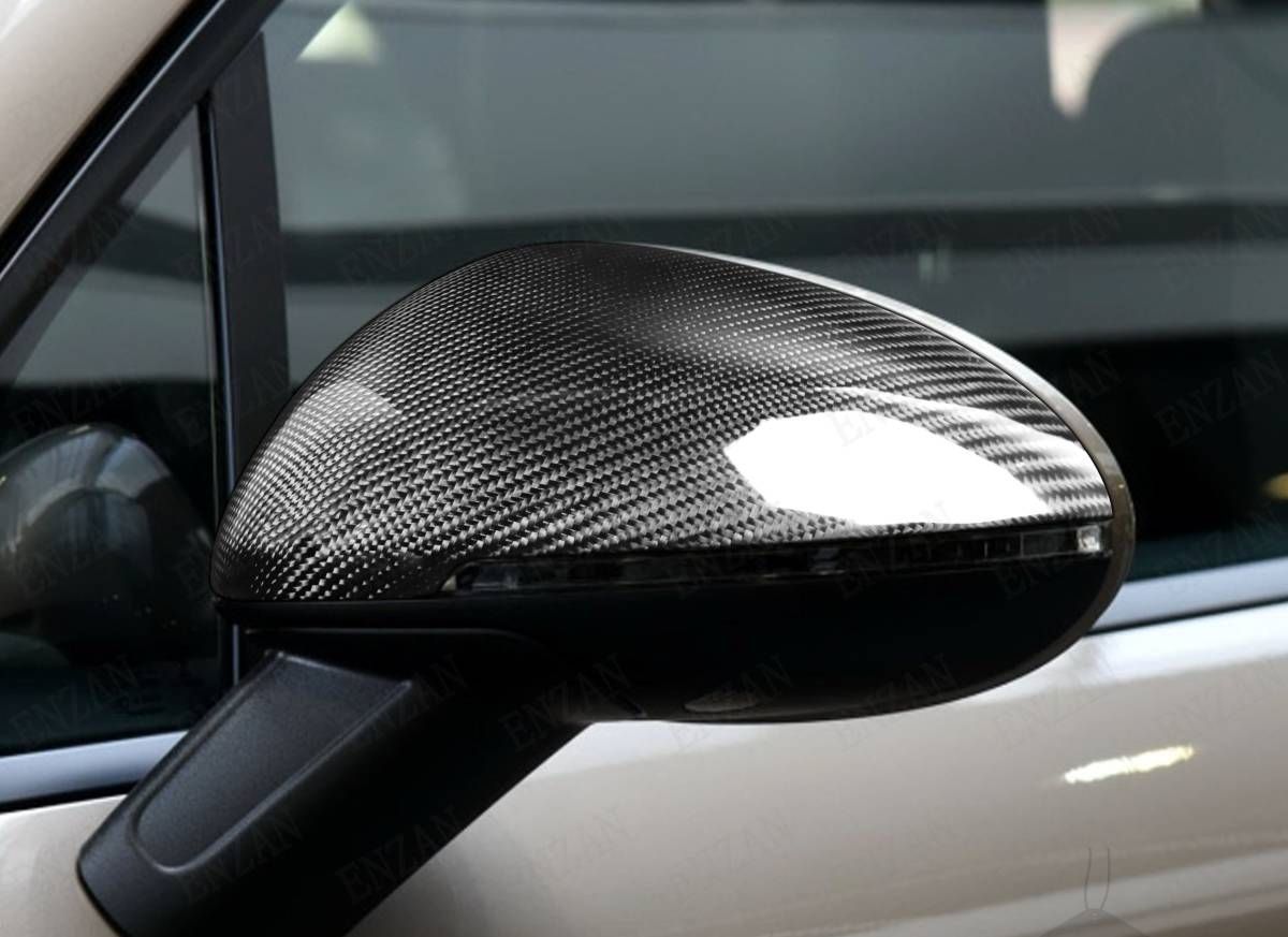 リアルカーボン製 ポルシェ マカン ミラーカバー 粘着式 左右セット 