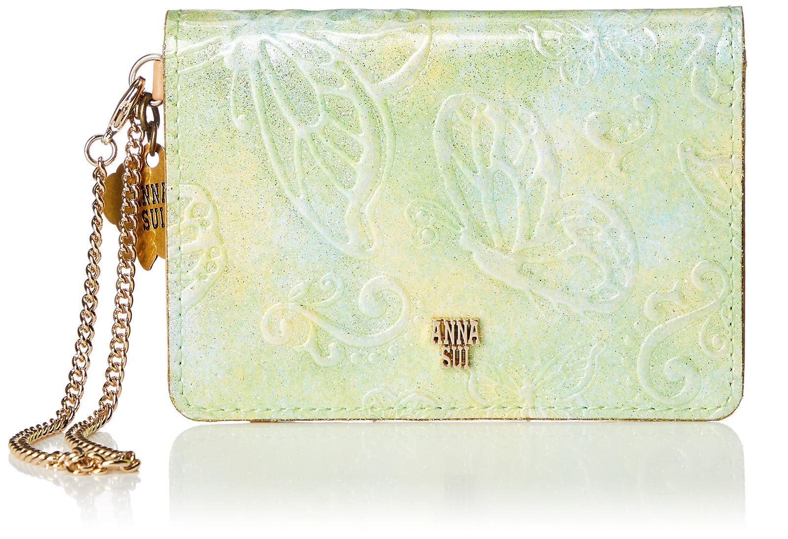 色: グリーン】ANNA SUI アナスイ パスケース パピヨン 2面パスケー