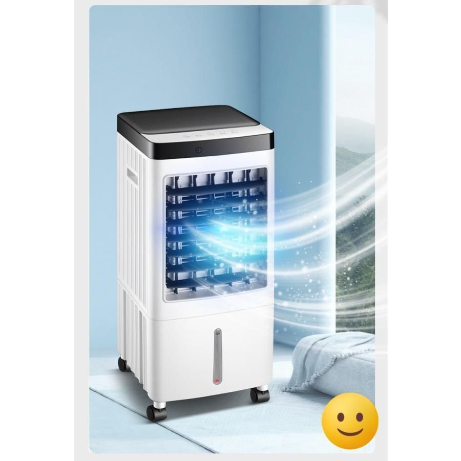 冷風機 小型 強力 扇風機 サーキュレーター 羽なし 空気清浄機 冷風扇 一台四役 上下左右首振り 10L大容量 氷入れ 静音 涼しい 1秒冷却 移動式エアコン 節電