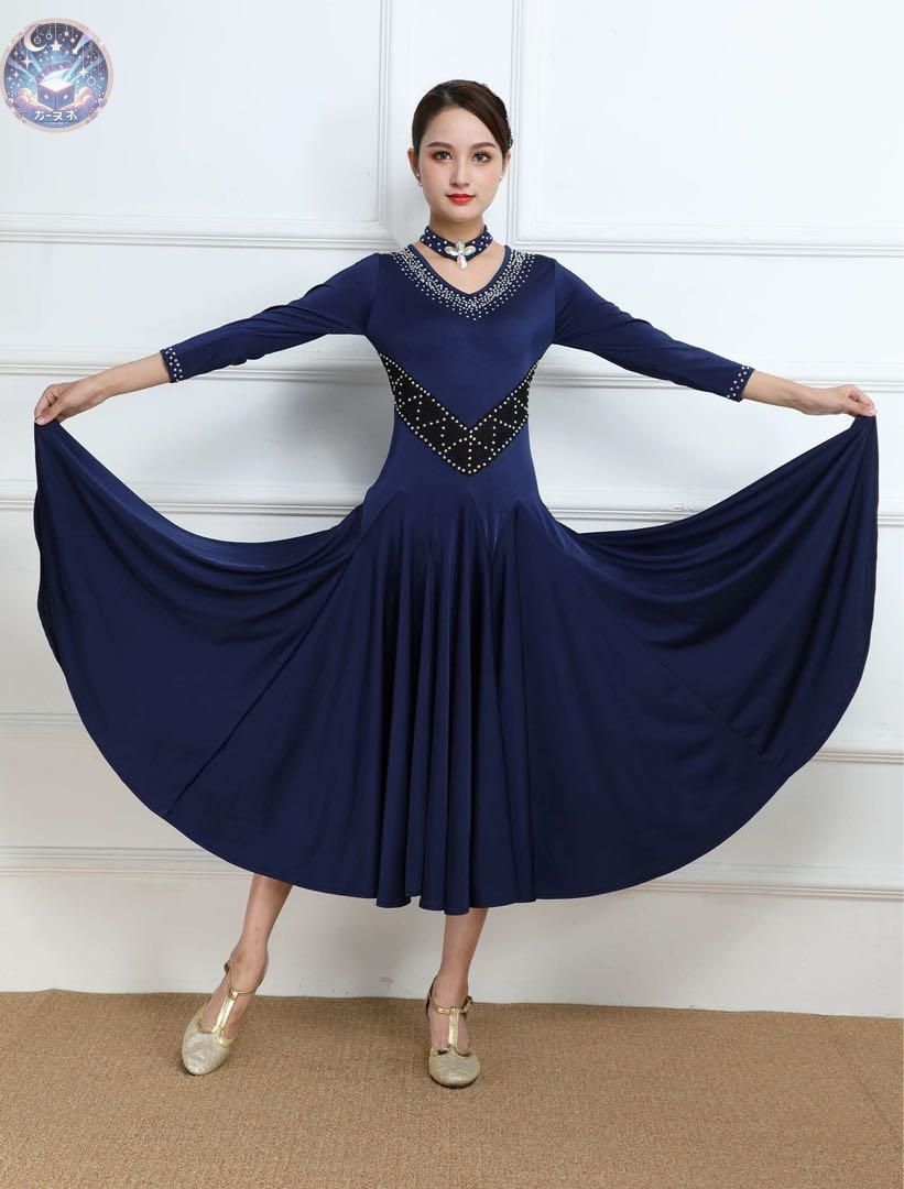 新品未使用ストーン付きスタンダード練習着☆ダンスパーティーにも