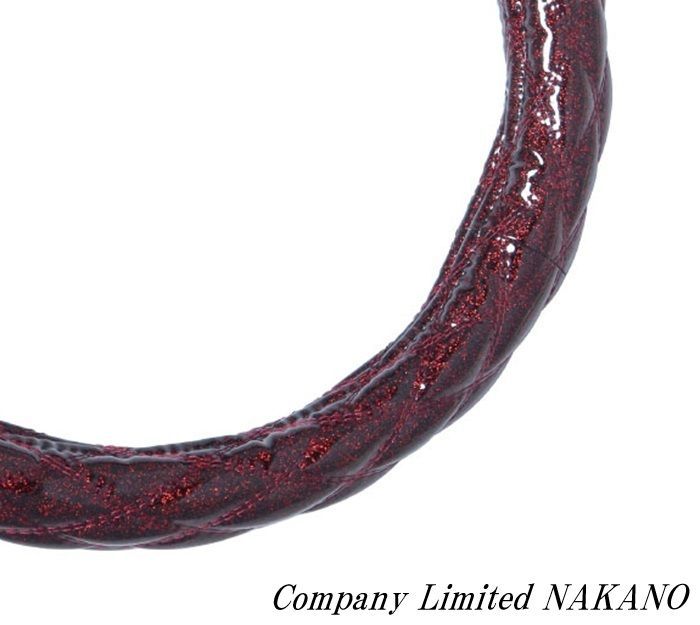 トラック用 ハンドルカバー 太巻き モコモコ メタリック ラメ入り エナメルワインレッド/Wステッチ 2LS 45〜46cm 587178