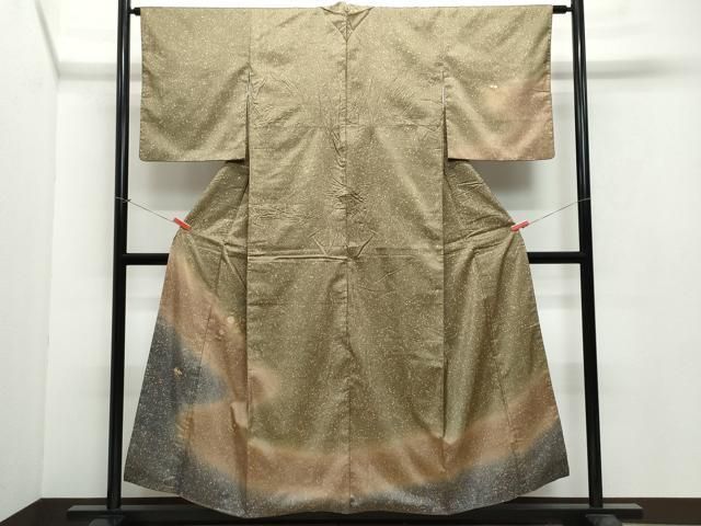 平和屋着物○本場染大島紬 訪問着 絞り 舞花文 金彩 正絹 逸品 DAAU5595ps