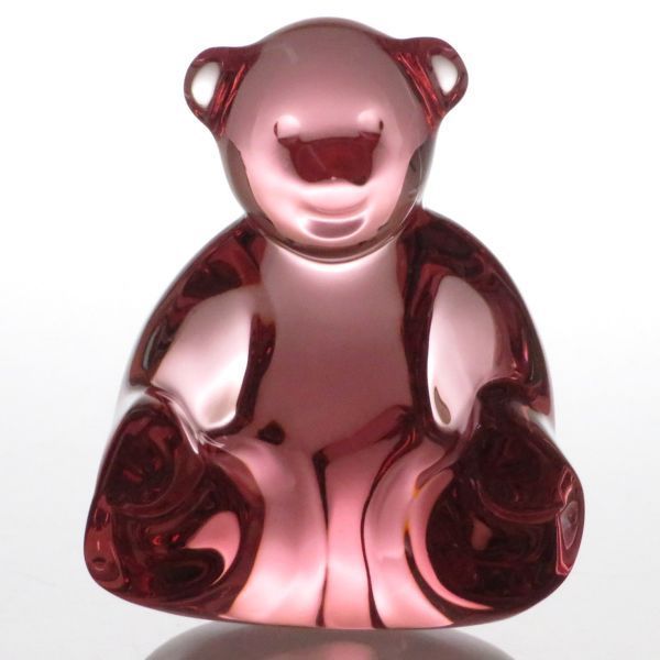 バカラ フィギュリン  テディベア 置物 赤 レッド クマ 熊 くま オーナメント オブジェ クリスタル Bear
