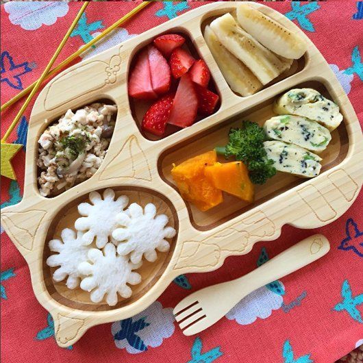 新品未使用　ジブリ　トトロ　離乳食　食事　食器　皿　子供　ベビー　プレート FUNFAM ねこバス デラックスセット 竹製 食器 スタジオジブリ となりの