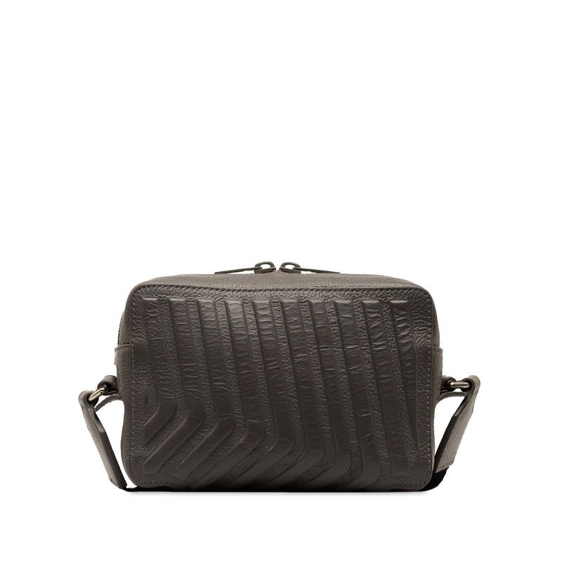 バレンシアガ　グレー レザー ショルダーバッグ ミラー付き バレンシアガ ペーパートリプル レザー ショルダーバッグ グレー