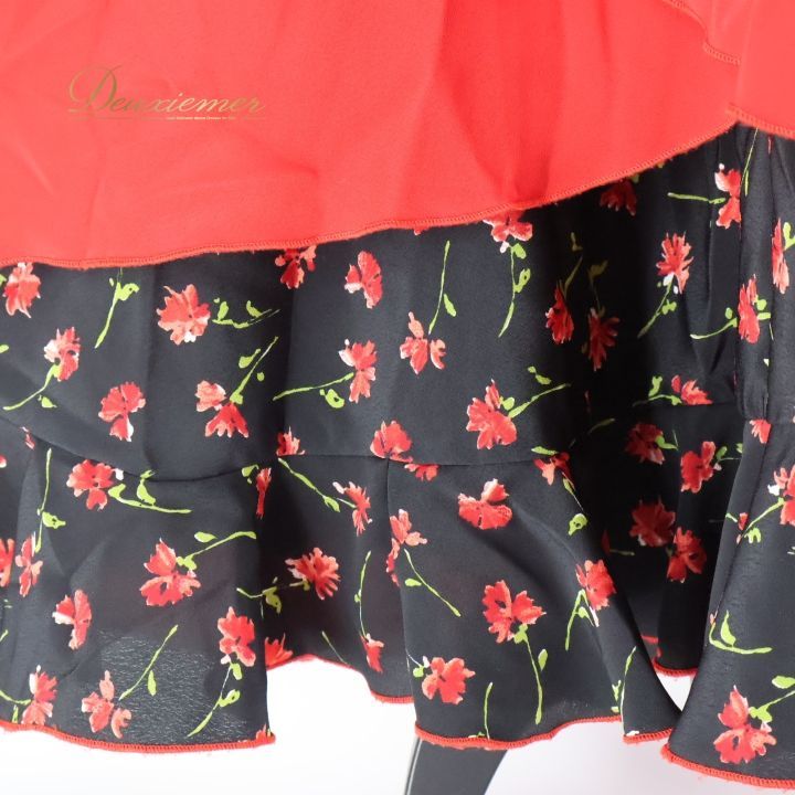 フラメンコ 衣装 ワンピース ドレス 赤 黒 花柄 かわいい シンプル Luisa ルイサ ダンス パーティ 発表会 舞台 ブラック系 レッド系 おしゃれ ダンス衣装 ステージ衣装 カジュアル クラシック かわいいコーデ