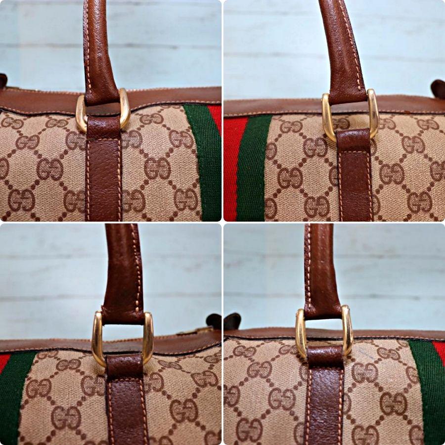 GUCCI オールドグッチ ミニボストンバッグ シェリーライン GGスプリーム