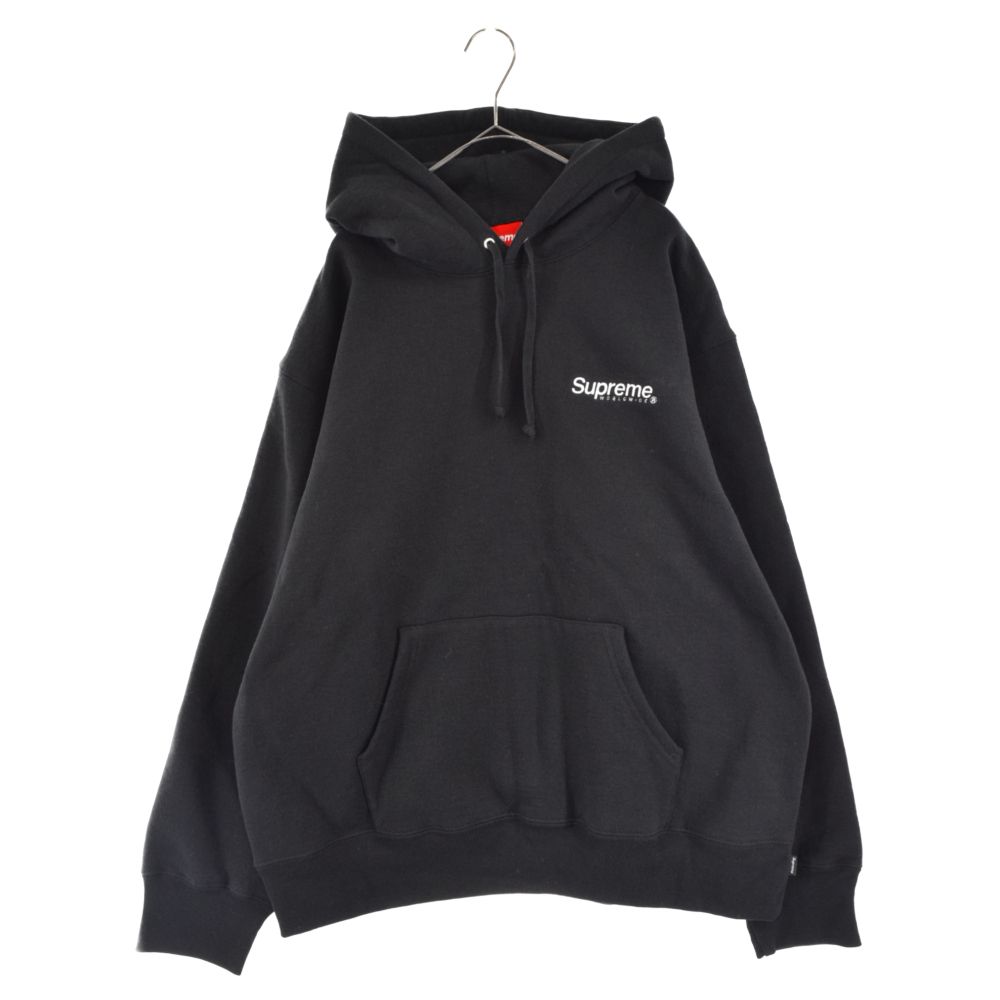 SUPREME (シュプリーム) 23SS Worldwide Hooded Sweatshirt ワールドワイドバックロ プルオーバーパーカー  ブラック - メルカリ