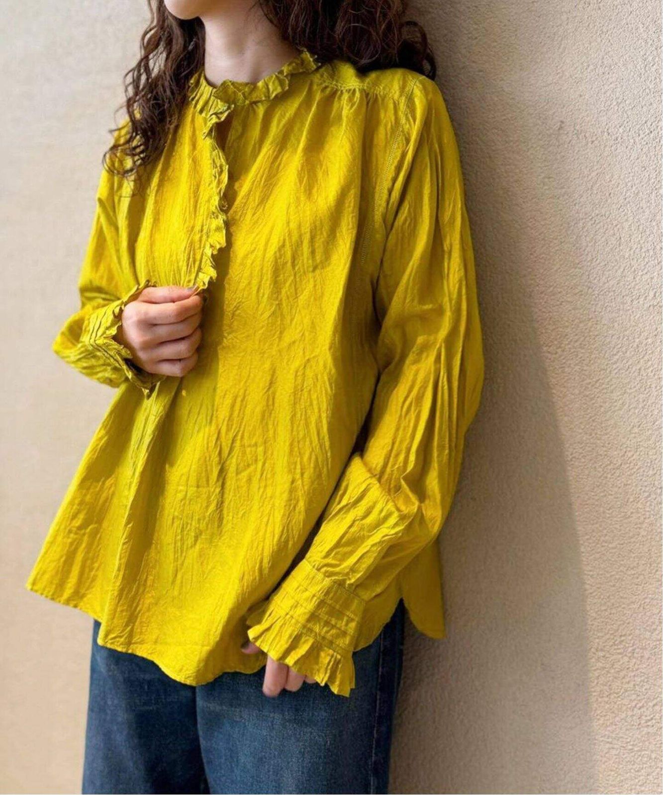 JOURNAL STANDARD LUXE INJIRI インジリ ジャーナルスタンダードラックス 24/SS 24-050-450-0007-1-0  FRILL BLOUSE フリルブラウス 長袖シャツ Lサイズ シルク - メルカリ