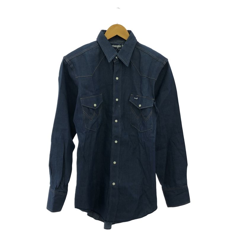 【17-1/2】80’s 米国製 ラングラー ブラック デニム ウエスタンシャツ 80s Wrangler ブラックデニムウエスタンシャツ 17-35 17-1/2】80's
