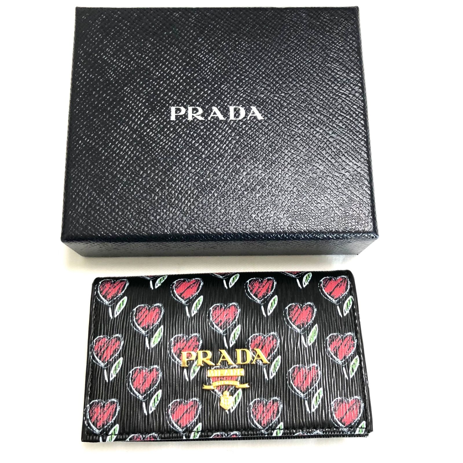 ⭐超美品⭐ＰＲＡＤＡ ハートチューリップ 名刺入れ カードケース 