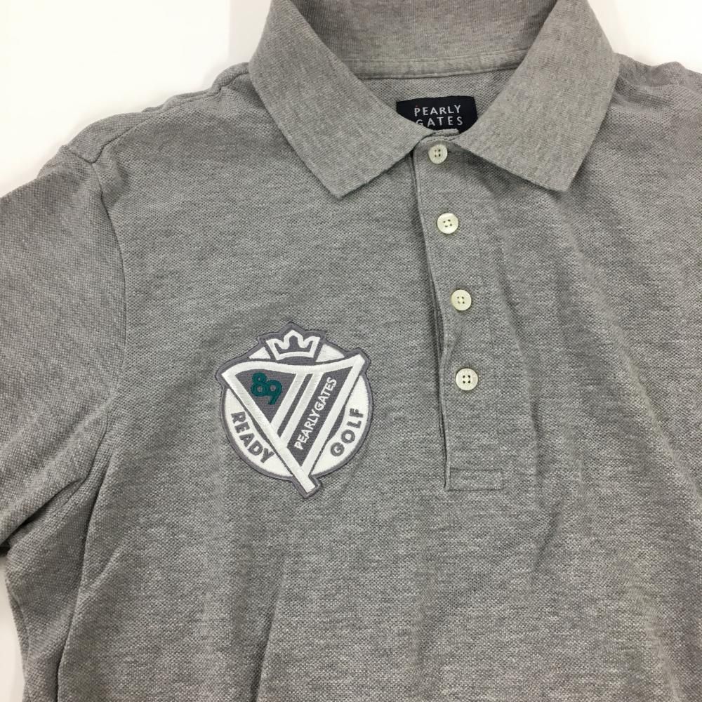 パーリーゲイツ メンズ　ポロシャツ グレー　Lサイズ 超美品】PEARLY GATES パーリーゲイツ メンズ グレー ポロシャツL