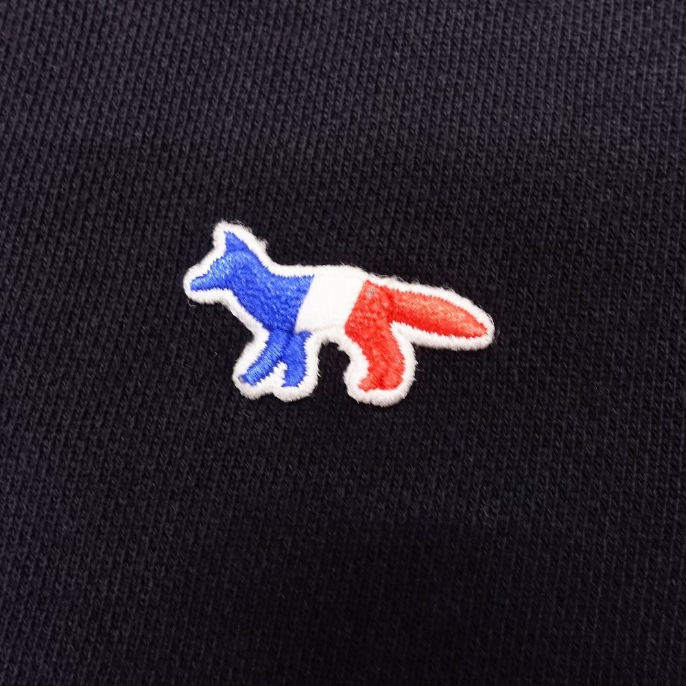 MAISON KITSUNE メゾンキツネ スウェット トレーナー プルオーバー ワンポイント ロゴ トリコロール XS ブラック レディース 【中古】 MAISON KITSUNE メゾンキツネ スウェット トレーナー プル