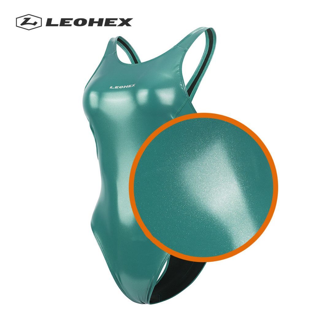 LEOHEX 超光沢キラキラ競泳水着 エナメルTバック ダイヤモンド