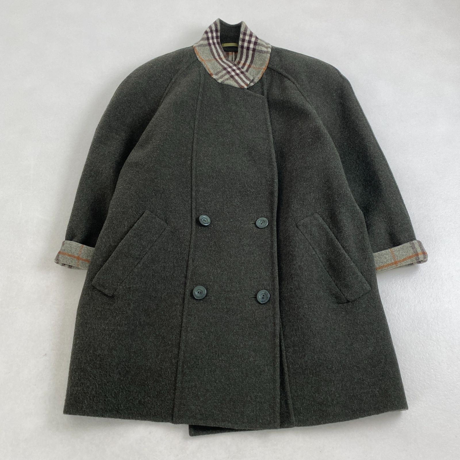 美品 BURBERRY ウールコート バーバリーズ リバーコート ノバチェック