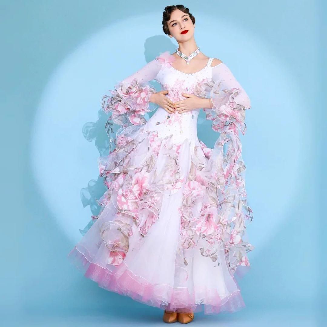 25年新作 全新未使用 華やかなスタンダードドレス！競技会やデモ、発表