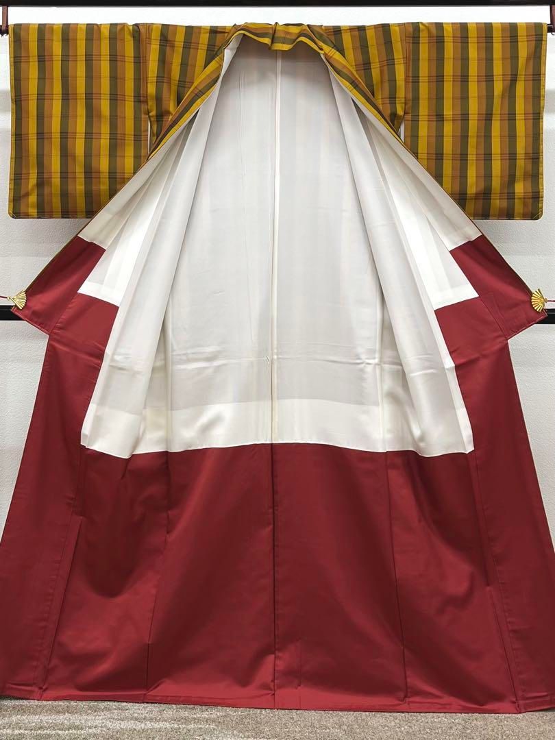 本場黄八丈 伝統工芸品 草木染 縦縞 手織 平織り 絹 躾糸付き WWW_MORNINGWALKER_COM