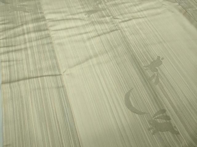 平和屋本店□極上 本塩沢 やまだ織 袷 月兎 縞 高橋清江作 やまと誂製