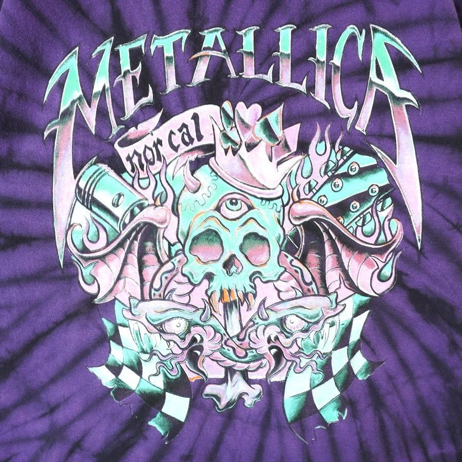 メタリカMetallicaバンドTシャツバンTアーティストTロックTタイダイ染めNORCAL紫パープル黒ブラックミントカラーピンクパステル骸骨どくろvintageヴィンテージ40401  - メルカリ