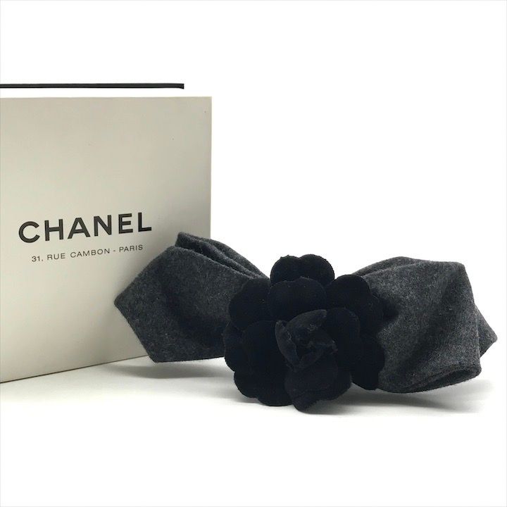 シャネル ヘアアクセサリー バレッタ ベロア 髪留め CHANEL シャネル バレッタ ヘアクリップ 髪留め リボン パール