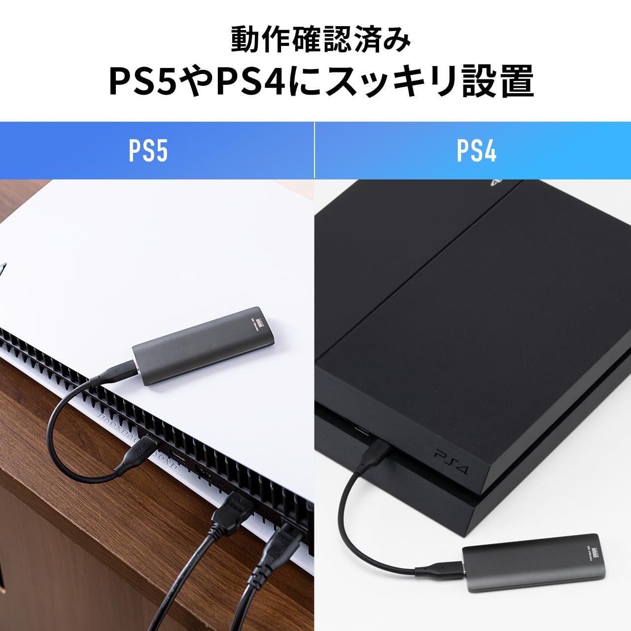 【大放出】 サンワダイレクト 外付けSSD ポータブル 512GB PS5 PS4対応 最大読込速度約1000MB s 高速 USB3.2 Gen2 USB-C USB-A テレビ録画 600-USSDL512GB 512GB 読み込み1000MB s 100％品質保証！