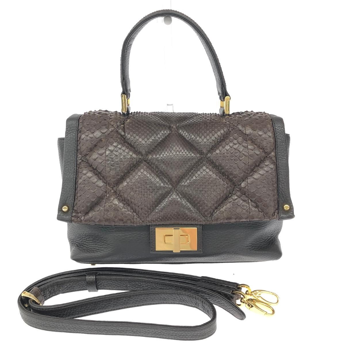 良好 LEATHER JEWELS レザージュエルズ 2WAYバッグ ブラウン レザー|パイソン レディース 240001143763