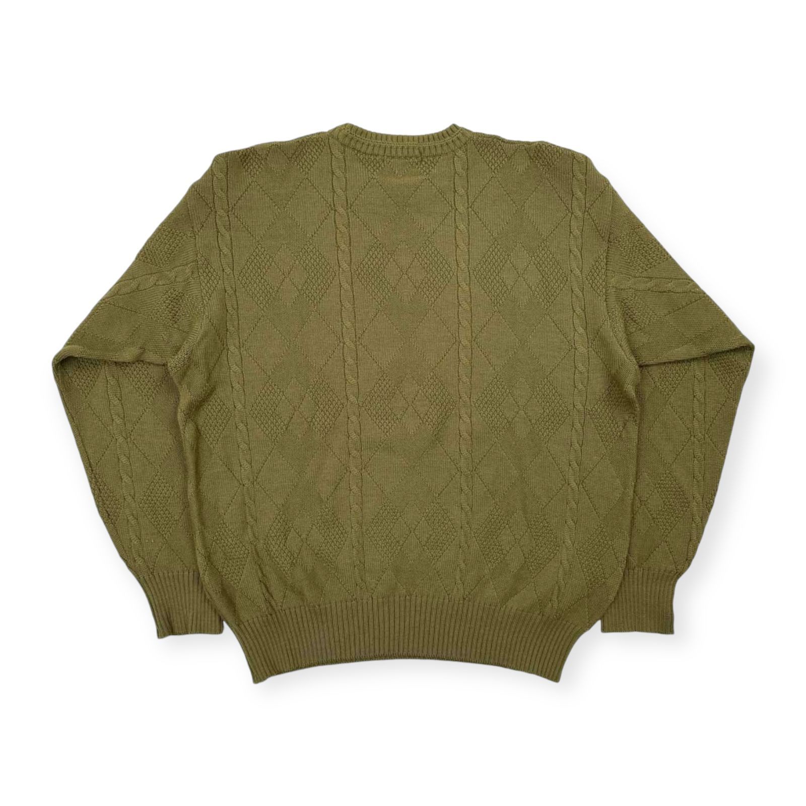 90s ヴィンテージ YVES SAINT LAURENT アーガイル ケーブル編み 