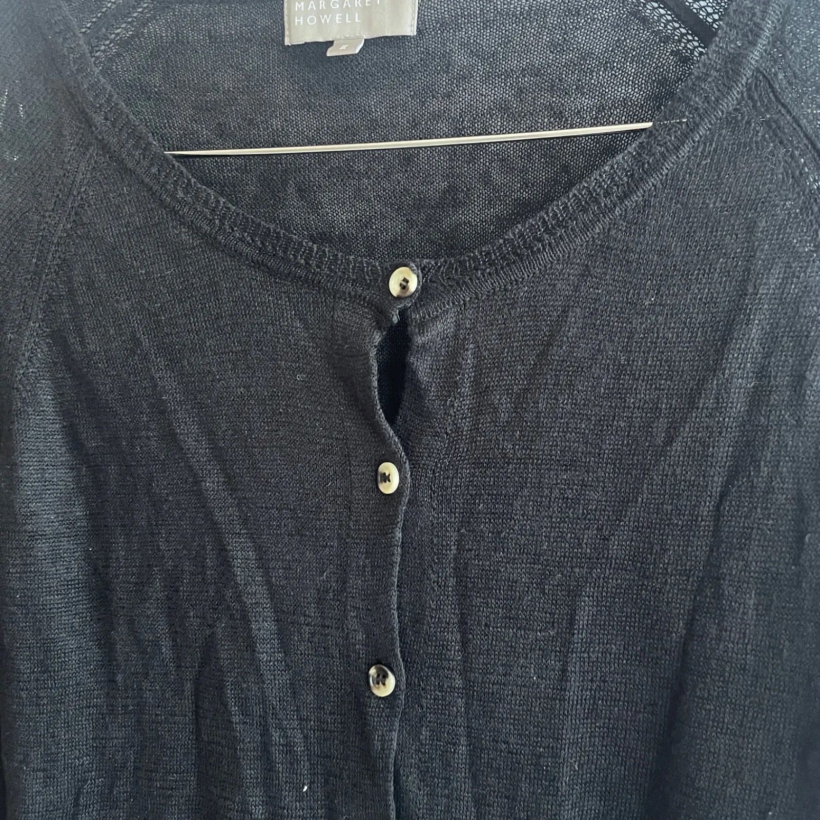 良】マーガレットハウエル カーディガン Ⅱ M相当 ブラック