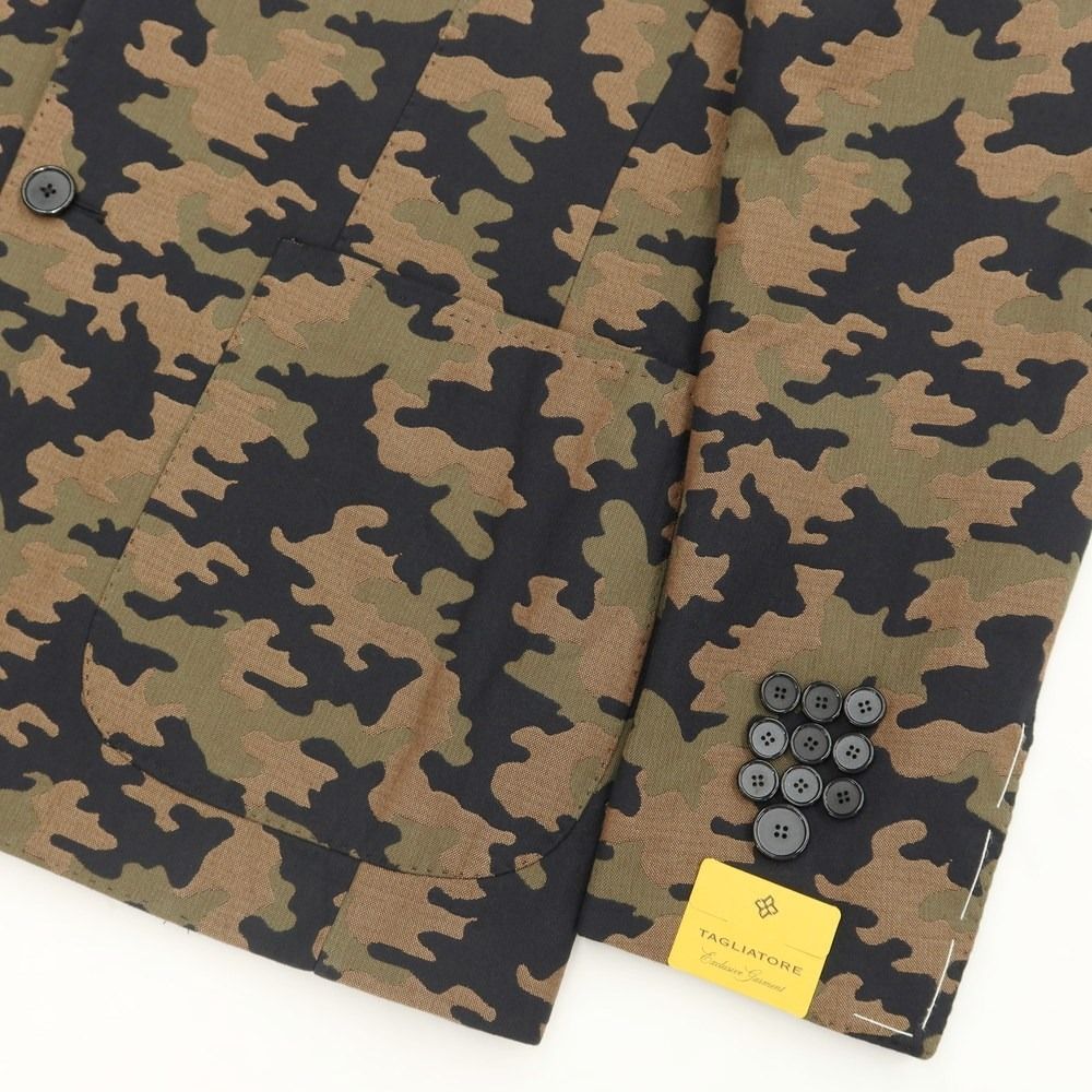 新品】タリアトーレ TAGLIATORE コットンシルク カモフラージュ柄 2B