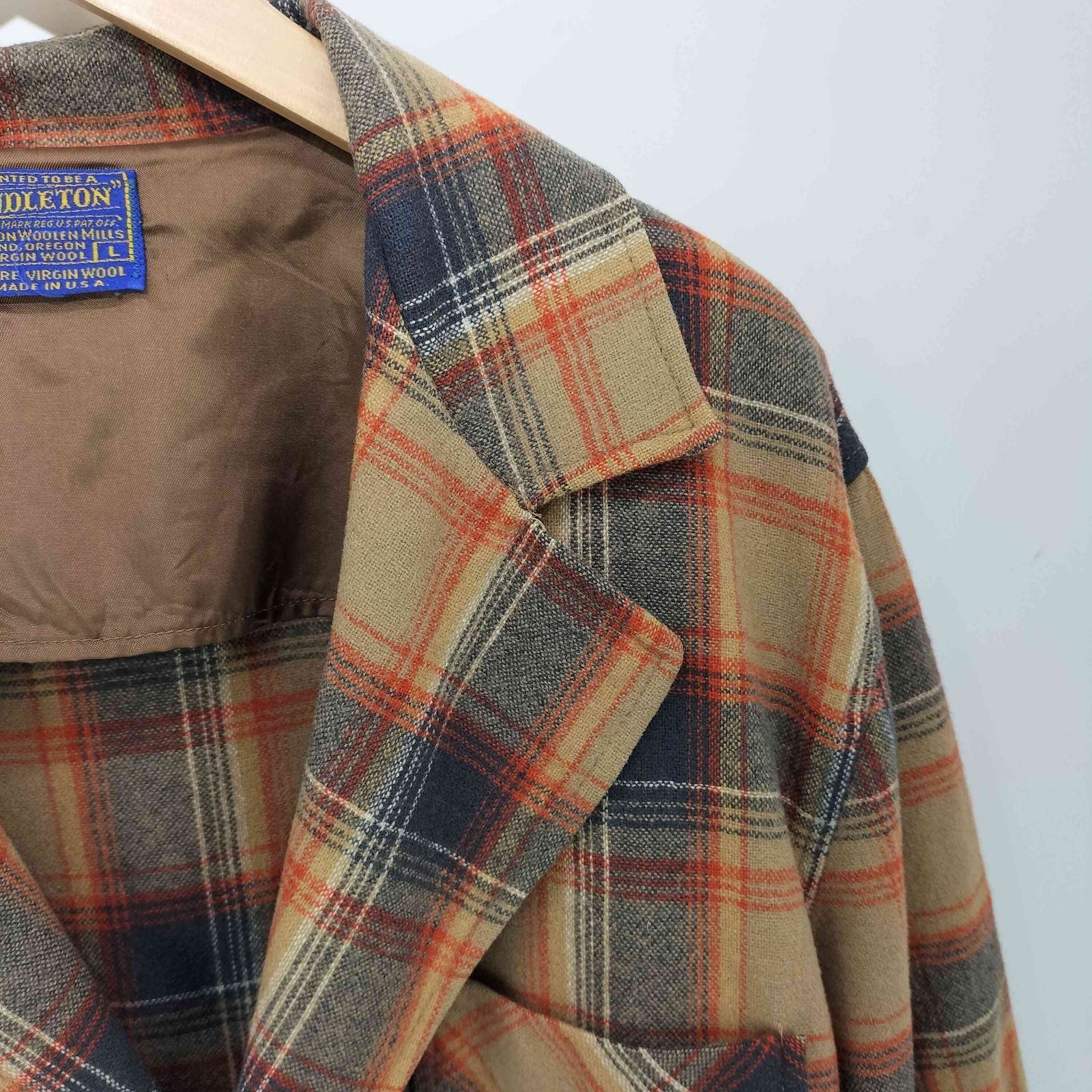 ペンドルトン PENDLETON 70S USA製 チェック柄 PURE VIRGIN WOOL