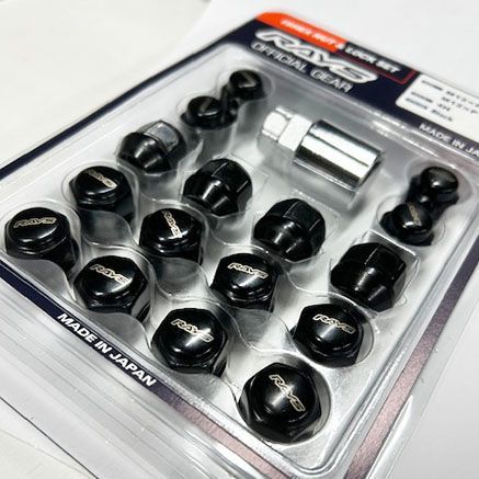 軽自動車 4穴用 ロックナットセット 19HEX M12XP1.5 60°テーパー座 ブラック KYOEI/ホンダ 社外アルミ用 N-BOX N-ONE N-VAN ライフ バモス