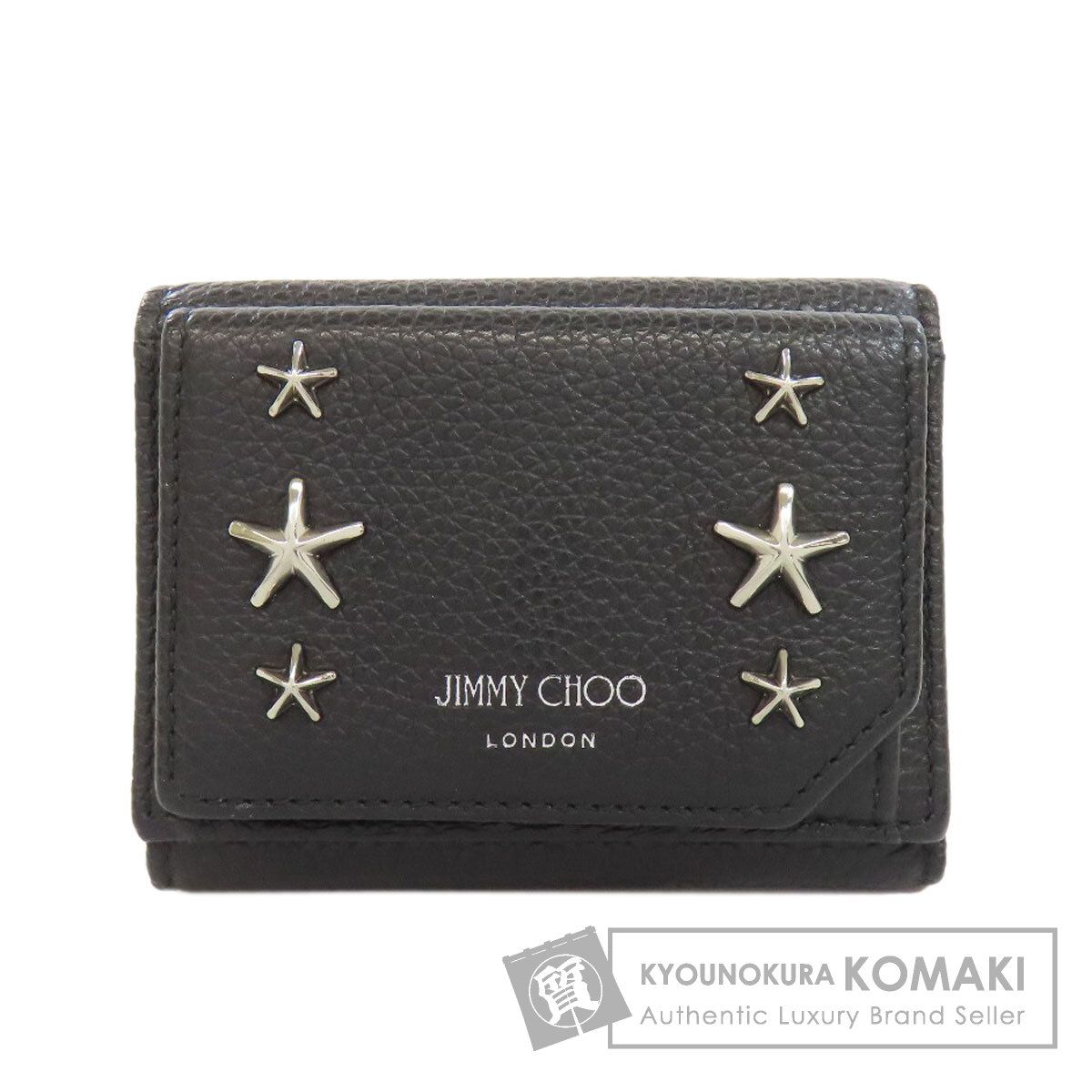 Jimmy Choo ジミーチュウ スターモチーフ コンパクトウォレット 二つ折り財布 小銭入れあり レザー レディース