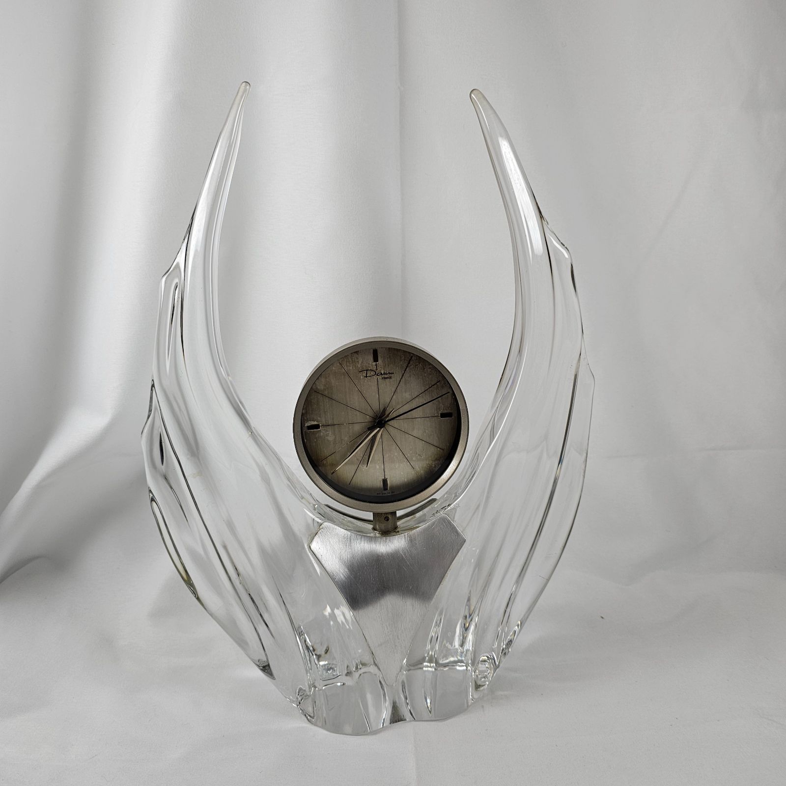 DAUM クリスタル 置時計 アート オブジェ|ドーム フランス製|