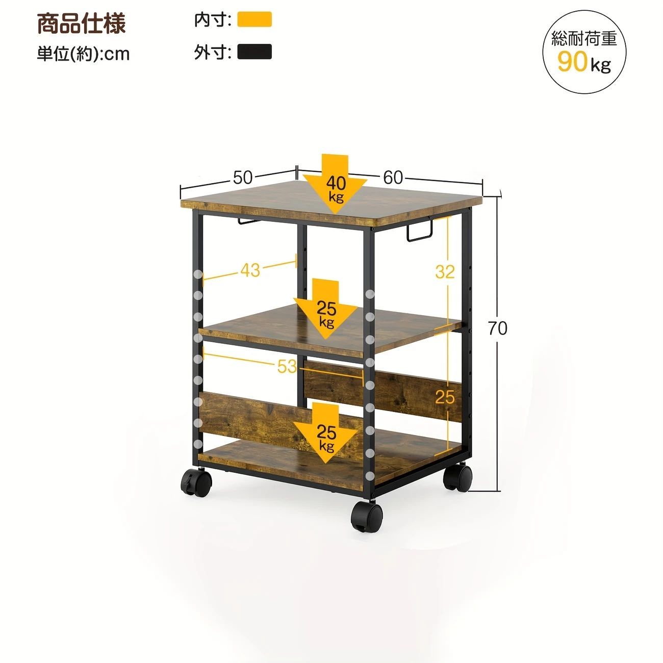 家庭やスタジオでの使用に適した頑丈なメルミニア構造 機器オーガナイザー