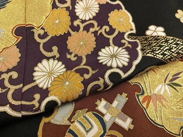 平和屋着物○創業460年・千總 訪問着 駒刺繍 飛鶴草花