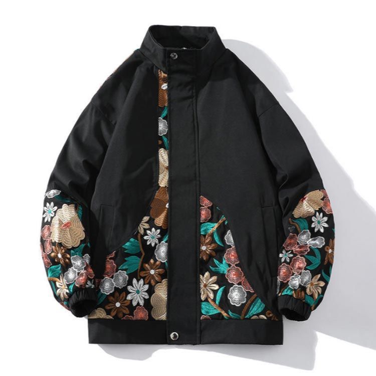 花柄 刺繍 ジャケット レディース メンズ 男女兼用 チャイナ風